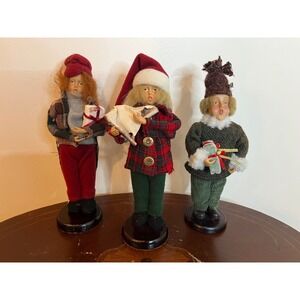 Vintage Christmas Carolers Figurines Set of 3 Handcrafted Holiday Decor 9.5 inch